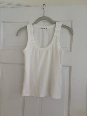 Marine Layer White Ribbed Tank Top - Women